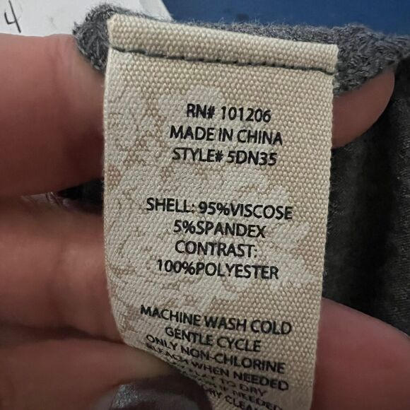 Soft Surroundings 1X Dress Grey Sharkbite Dolman MIDI V-neck 3/4 Sleeve o7 - Picture 7 of 8